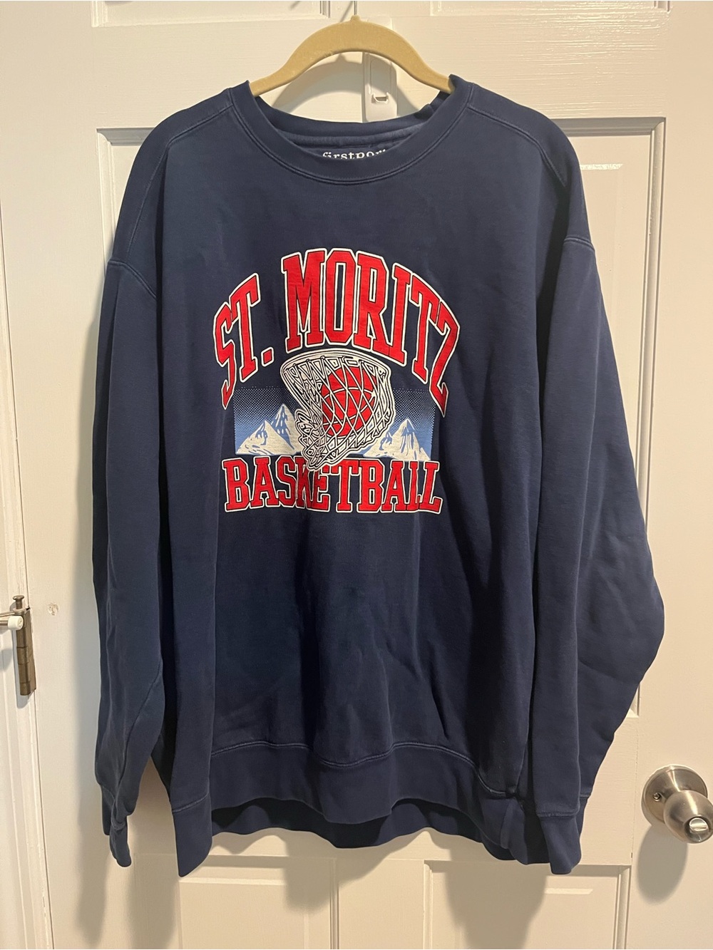 Rowing Blazers Navy Crewneck with Red Graphic
